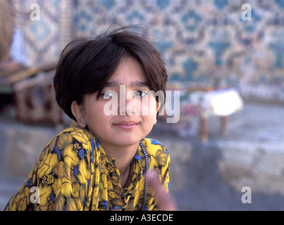 A young Uzbek girl in Bukhara, Uzbekistan Stock Photo