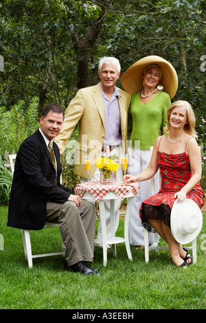 Portrait of a mature couple smiling with a mature man and a senior woman Stock Photo