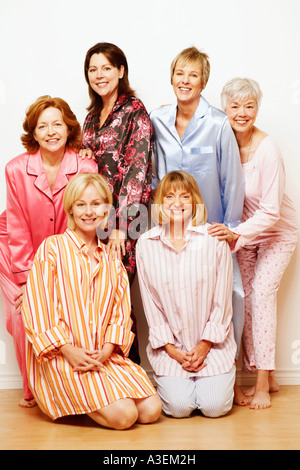 Portrait of a group of people smiling Stock Photo