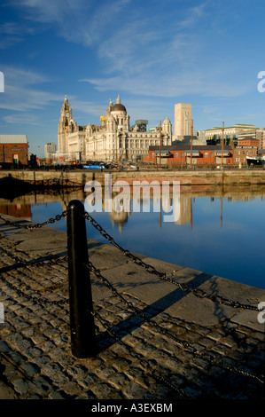 Liverpool waterfront from Albert Dock England UK Stock Photo