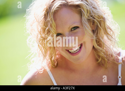 Woman smiles Stock Photo