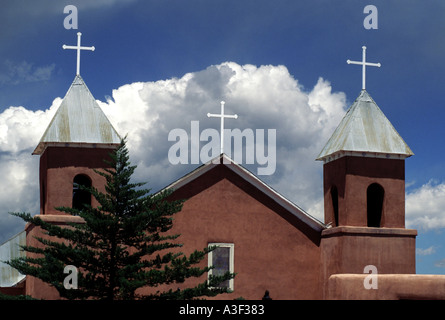 Santa Cruz New Mexico Holy Cross Church a Spanish Mission Church built in 1773 Stock Photo