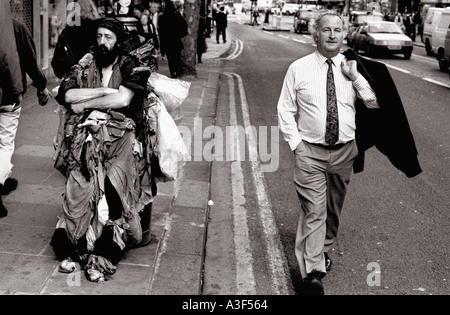 Contrast in the streets of London England Britain UK Stock Photo