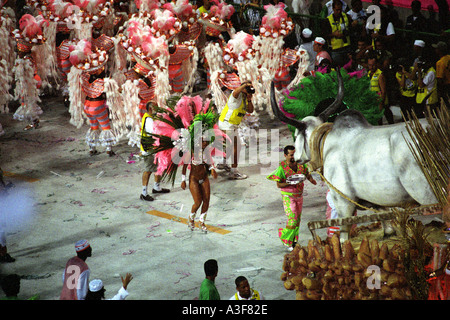Parade on an African animal theme in Rio Carnival Stock Photo