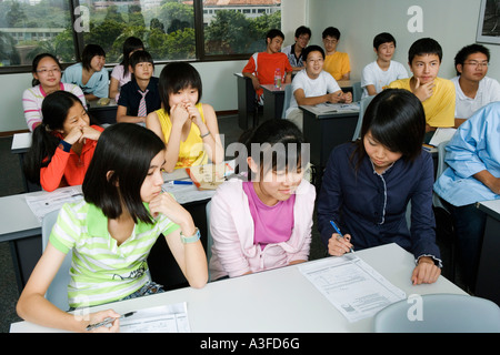 Close-up of students in a classroom Stock Photo