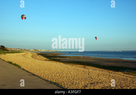 Kitesurfers at Lee on the Solent Hampshire England UK Stock Photo