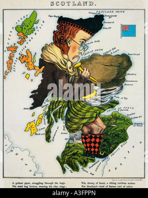 Fun Scotland Map Illustration cartographical map Stock Photo - Alamy