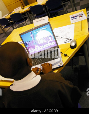 education computer room in secondary school Stock Photo