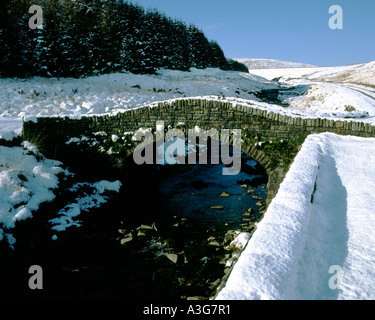 pont lluest wen and river rhondda fach near maerdy rhondda valley south wales Stock Photo