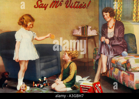 Mc Vitie s cookies Antique advertising 1930 Stock Photo