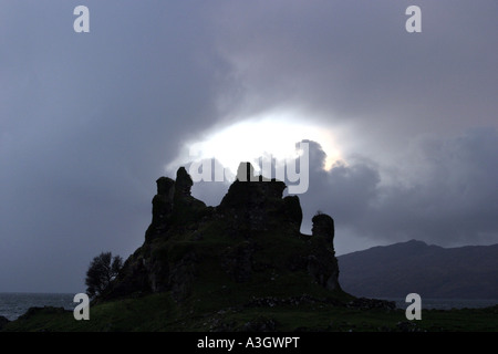 Ruins of Coeffin Castle on the Isle of Lismore Scotland Stock Photo