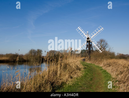 Clayrack Windmill, How Hill, Norfolk Broads, East Anglia, UK Stock Photo