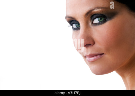 close up of a womans face beauty portrait Stock Photo