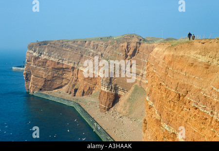 sandstone cliffs on the German island of Helgoland in the North Sea Stock Photo