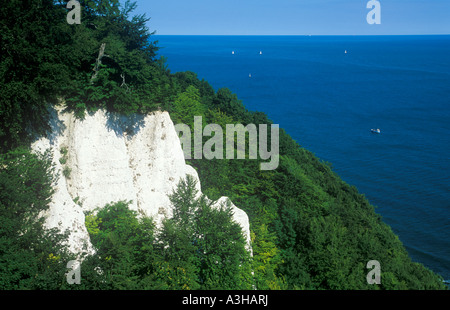 chalk cliff on the Baltic Sea Island of Ruegen in Mecklenburg Western Pomerania Stock Photo