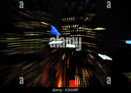 Impressionistic rendering of Sydney skyline from Sydney Harbour Bay at night New South Wales Australia Stock Photo