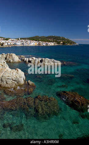 Rocky coastline of the Costa Brava near the village of Calella de Palafrugell in Spain Stock Photo