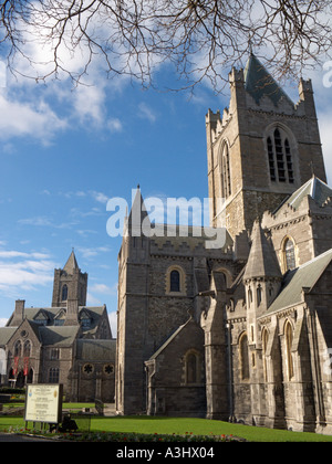 Christ Church Cathedral or also known as the Cathedral Church of the Holy Trinity, Christchurch Place, Wood Quay, Dublin, Stock Photo