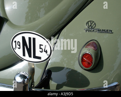 Detail of the rear of a classic 1954 VW Volkswagen beetle Stock Photo