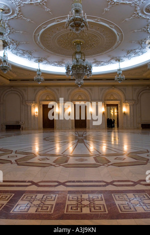 Interior view of The Palace of the Parliament (Palatul Parlamentului) in Bucharest, Romania Stock Photo