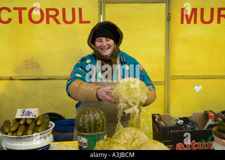 Market scene in Pantelimon a working-class neighbourhood located in south-eastern Bucharest Romania Stock Photo