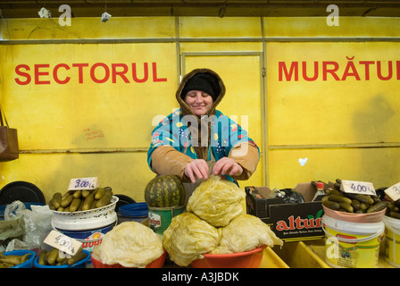 Market scene in Pantelimon a working-class neighborhood located in south-eastern Bucharest Romania Stock Photo