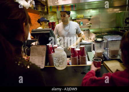 View inside the Burger Joint restaurant at the Parker Meridien hotel in New York City USA January 2006 Stock Photo