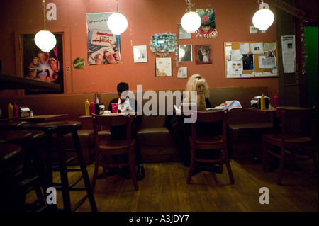 View inside the Burger Joint restaurant at the Parker Meridien hotel in New York City USA January 2006 Stock Photo