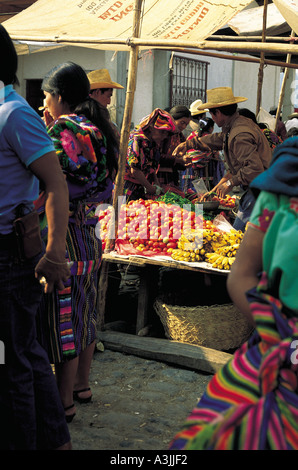 fruit and vegetables at market town of chichicastenango guatemala Stock Photo