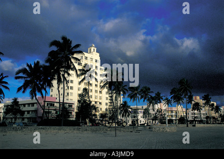 historic picture year of 1987 seagulls city of miami beach quarter of south beach state of florida usa Stock Photo