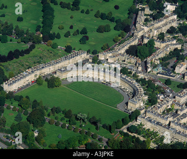 Royal Crescent Bath UK aerial view Stock Photo