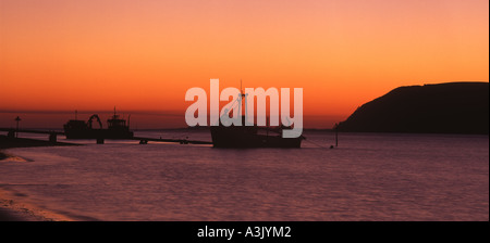 Tywi / Towy estuary at sunset Carmarthenshire West Wales UK Stock Photo