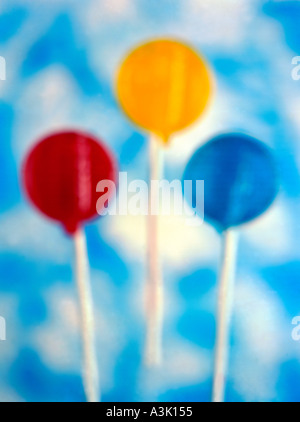 THREE FLOATING LOLLIPOPS Stock Photo
