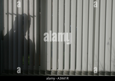 Window cleaner in silhouette Stock Photo