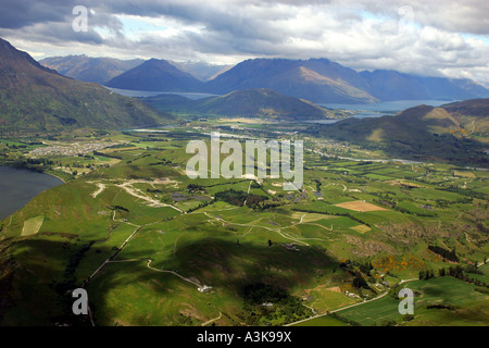 Queenstown new zealand from the air Stock Photo - Alamy