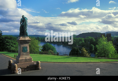 Statue of Flora Macdonald outside Inverness Castle Highlands Scotland GB UK EU Europe Stock Photo