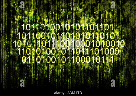Abstract Information Background with Binary Code Art Stock Photo - Alamy