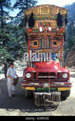 Decorated Bedford trucks are a common sight in Pakistan Stock Photo