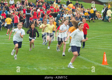 Primary school athletics day Hobart Tasmania Australia Stock Photo
