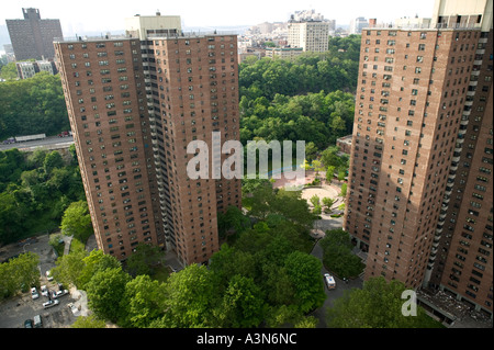 Aerial View Of Housing Projects Towers In Harlem New York City USA ...