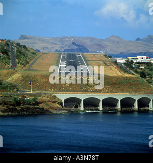 AIRPORT'S RUNWAY  MADEIRA  ISLAND PORTUGAL Stock Photo