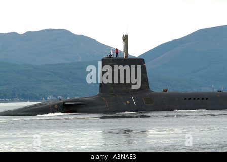 British Royal Navy Vanguard Class Submarine in the Firth of Clyde near Helensburgh Scotland United Kingdom Stock Photo