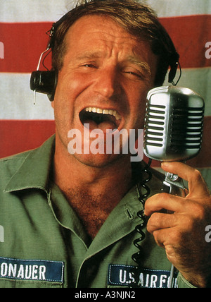 GOOD MORNING VIETNAM  Robin Williams in the 1987 Touchstone film Stock Photo