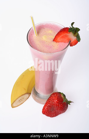 Strawberry Banana Smoothie Stock Photo