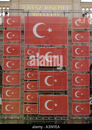 turkish flagg exhibition Kanak Attack at the Museumsquartier 2005 Stock Photo