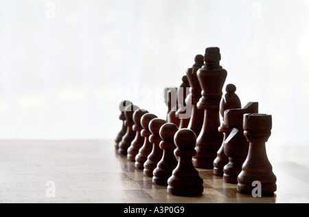 Chess Board With Pieces In Starting Position Stock Photo