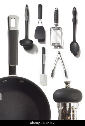 Kitchen Spoon Skillet Frying Pan Utensils Tools Stock Photo