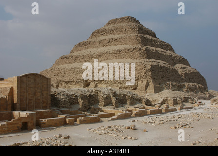 Step pyramid of Pharaoh Djoser in Saqqara near Cairo, Egypt. Stock Photo