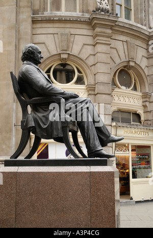 Statue of George Peabody next to the Royal Exchange in the City of London England Stock Photo