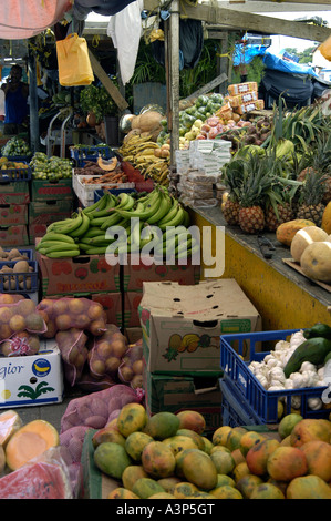 Famous floating fruit and vegtable market in Willemstad (Curacao, Netherlands Antilles). Stock Photo